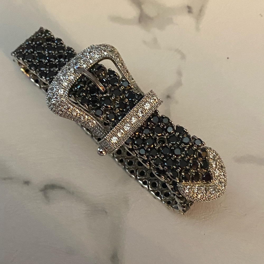 Black and white CZ  diamond bracelet
